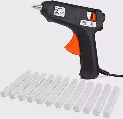 Pistola Cola Quente 60w Bivolt Bico Fino Com 10 Bastões de Cola 7mm