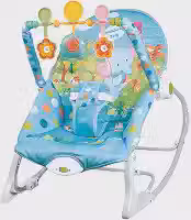 Cadeira de Descanso e Balanço Bebê Musical Vibratória Reclinável 18 Kg Baby Bear (Elefante)