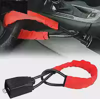 Trava Antifurto Veicular Volante Cinto Segurança Carro 3 Chaves (Vermelho)