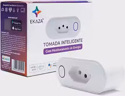 EKAZA, Tomada Inteligente 16A, WI-FI, Com medidor de consumo, Compatível com Alexa e Google Assistente – T005