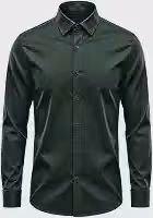 Camisa Social Masculina Slim Fit Manga Longa Tecido Antiamassante - Caimento Justo ao Corpo - Trabalho, Eventos e Festas - LOVE INSIDE