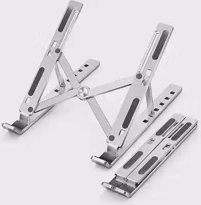 Suporte para Notebook em Alumínio Dobrável Compacto Altura Ajustável Base Ergonômica Portátil Antiderrapante para Desktop Compatível Com Macbook, Ipad, Hp, Dell, Lenovo Acer 10-17 Polegadas