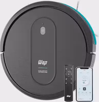 WAP Aspirador de Pó Robô ROBOT W400 3 em 1, Automático, 300ml, Compatível com Assistentes de Voz, 30W 10,8VDC Bivolt