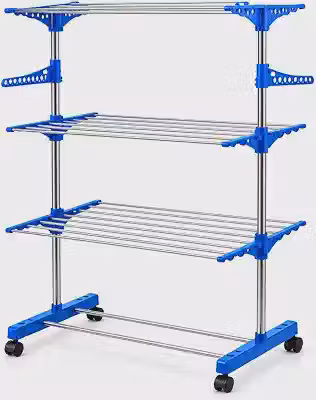 Varal de Chão Premium Grande 3 Andares Vertical Dobrável com Rodinhas | Varal de Roupas com Abas Laterais | Amplo Espaço para Secagem, Ideal para Casa, Apartamento e Lavanderia
