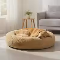 CAMA PET NUVEM PELUCIA REDONDA G CAMINHA PELUCIADA CASA NINHO Cachorros E Gatos DONUT CASINHA PELUCIA FELPUDA FUNDO ANTIDERRAPANTE QUALIDADE PREMIUM G 60CM (CREME)