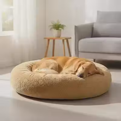 CAMA PET NUVEM PELUCIA REDONDA G CAMINHA PELUCIADA CASA NINHO Cachorros E Gatos DONUT CASINHA PELUCIA FELPUDA FUNDO ANTIDERRAPANTE QUALIDADE PREMIUM G 60CM (CREME)