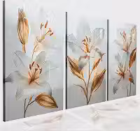 Kit 3 Quadro Decorativo Sala Quarto Tulipa Lirio Flor Escritório (1)
