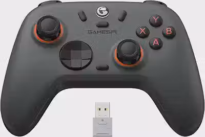 GameSir Nova 2 Lite Controle Sem Fio para PC com Hall Effect nos Analógicos e Gatilhos, 1000Hz 2.4G/Wired, Botões Programáveis – Compatível com PC, Switch, Steam, Android - Cinza Grafite