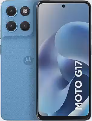 Smartphone Motorola Moto G17 4g - 128GB 12GB (4GB RAM + 8GB RAM Boost) camera 50MP Sony Lytia 600, tela Fhd+ 60hz, bateria 5200 mAh - Azul Claro