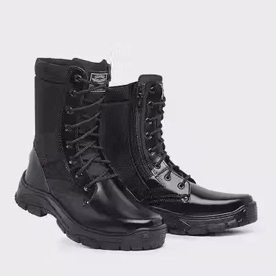 Bota coturno Biker tático masculino legítimo cano alto militar