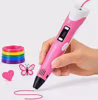Caneta 3d Impressora Profissional Display Led Com Filamentos (ROSA)