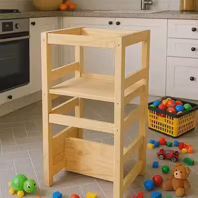 Torre de Aprendizagem Montessoriana em Madeira 4 em 1 infantil para Bebês e Crianças TOP 1 MAIS VENDID0