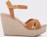 Sandália Anabela Feminina Salto Plataforma 10 cm Tira Cruzada Premium Confortável Versátil