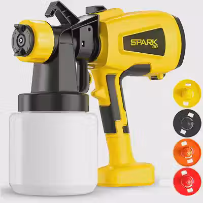 Pistola de Pintura Elétrica Pulverizadora 450w Profissional SparkBr 1000ml Pintura Residencial e Hobby (Amarelo 220v)