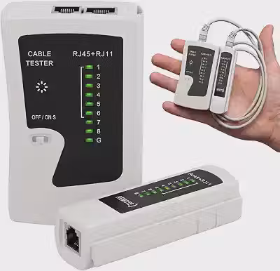 Testador de Cabo de Rede RJ45 e RJ11 Profissional Ethernet Internet Telefone Lan com Indicador LED