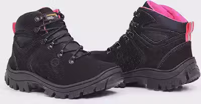 Bota Feminina Trilha Adventure Arizona Blaqueada em Couro Legítimo Palmilha de Gel