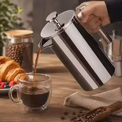 Cafeteira Prensa Francesa 750ml em Aço Inoxidável com Parede Dupla Filtro de 3 Estágios Isolamento Térmico Ideal para Café, Chá e Infusões Premium