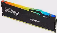 Kingston Módulo único de memória de desktop Fury Beast RGB 16GB 5200MT/s DDR5 CL40 DIMM | Intel XMP 3.0 | Tecnologia de sincronização infravermelha | Estabilidade de overclocking | KF552C40BBA-16