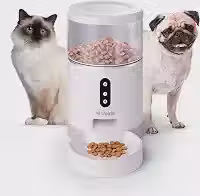 Alimentador Automático Wi-Fi Velds, Comedouro Ração Gatos e Cães, Programação de Porções, Controle por App, Microfone e Alto-falante, Pareamento Rápido Bluetooth, 4L, Branco