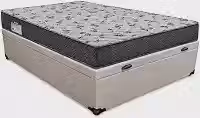 Cama Box Baú Casal Linhão Bege + Colchão Casal de Espuma - Ortobom Iso 100