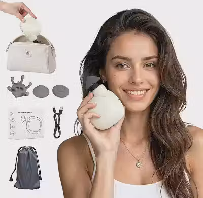 Pistola de massagem PocketForce Mini com 4 velocidades e 4 cabeças
