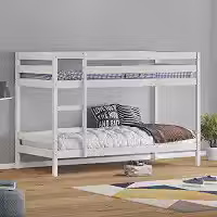 IDIMEX Beliche Infantil Branco Madeira com Grade de Proteção Felix