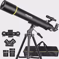 Telescópios para adultos e astronomia iniciante, comprimento de foco de 80