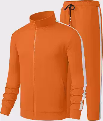 Conjunto de 2 peças de agasalho esportivo masculino com zíper completo, moletom e calça de moletom joggers