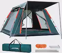 JOYFOX Barraca de Camping Automática, 3-8 Pessoas, Montagem Rápida em 3 Segundos, Proteção UV UPF50+, À Prova de Chuva com Vestíbulo e Mosquiteiro, Ideal para Acampamento, Praia e Trilha
