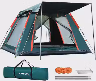 JOYFOX Barraca de Camping Automática, 3-8 Pessoas, Montagem Rápida em 3 Segundos, Proteção UV UPF50+, À Prova de Chuva com Vestíbulo e Mosquiteiro, Ideal para Acampamento, Praia e Trilha