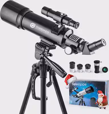 Telescópio 70 mm abertura 400 mm refrator telescópio astronômico portátil para crianças adultos iniciantes com tripé adaptador de telefone bolsa de transporte preto