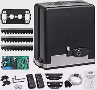 Motor Portão Deslizante PPA DZ Stark Home 400 KL Pop com Freio Monofásico 400kg 220V Engrenagem Z14 Kit 3 Metros de Cremalheira