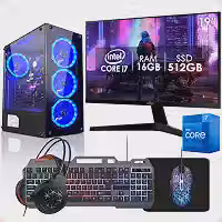 PC Gamer Completo Intel Core i7 16GB SSD 512GB Monitor 19' Kit Gamer Fonte 400W Strong Tech