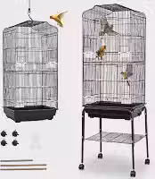 Gaiola para Calopsita 138 * 44 CM, Viveiro para Papagaio, Gaiola Calopsita, Duas Opções de Montagem, Viveiro Calopsita, Inclui Diversos Acessórios, como Lancheira, Palito de Madeira e Prateleira