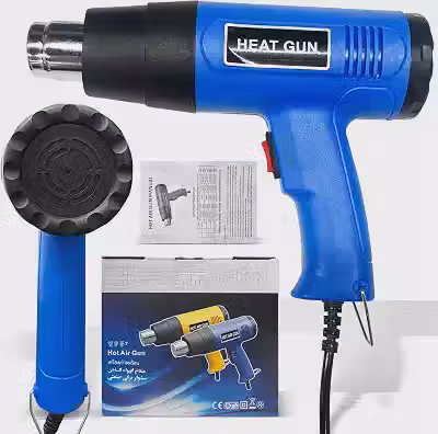 Pistola de Ar Quente 2000W 110V/220V, Temperatura Ajustável 300-550°C,Fluxo de Ar 250-500L/min,Design com Isolamento Duplo,para Remoção de Tinta,Dobra de PVC e Aplicações Profissionais
