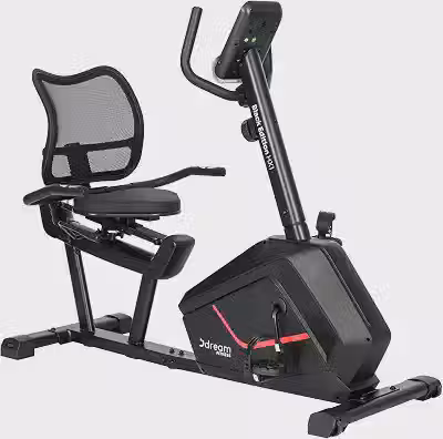 Bicicleta Ergométrica Horizontal Dream Fitness HX1 Black Edition com 8 Níveis de Resistência