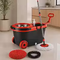 Mop Giratório 3 em 1 Cesto Inox 16 Litros Lava e Seca Centrifuga 360