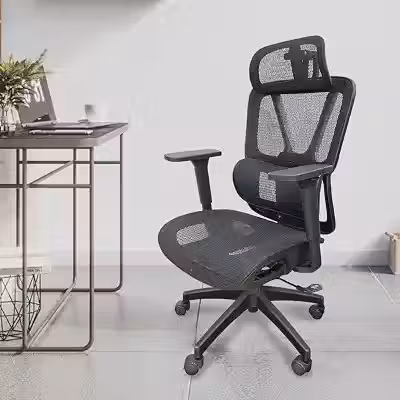 Cadeira de Escritório Ergonômica Python Fly em Malha - Testada conforme NR-17, Lombar Integrada Fixa, Assento Arejado, Braços 3D, Suporta até 150kg(preto)