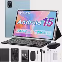 Tablet S7P Android 15, 10,1 Polegadas, 12+12GB RAM, 128GB ROM Expansível até 1TB, Bateria 8000mAh, Tela 1920x1200, Câmeras 5MP+13MP, Octa-Core, Wi-Fi e GPS, com Capa com Teclado, Mouse e Caneta Stylus