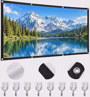 Tela de projeção 120 polegadas dobráve, HD/4K Nítida Sem Reflexos Tela de Projeção Portátil, Instalação Fácil e Rápida, Ideal para Ambientes Domésticos, Escritórios