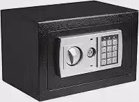 Cofre Eletrônico Digital à Prova de Fogo com Senha e Chave, em Aço Reforçado com Pintura Antiferrugem, 31x20x20cm, Ideal para Dinheiro, Joias e Documentos