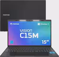 Notebook Positivo Vision C15M Intel Celeron N4500 Windows 11 Home 8GB RAM 128GB eMMC Tela 15' Full HD IPS Antirreflexo - Minitela e Tecla Copilot - Permite Upgrade De Memória SSD - Cinza