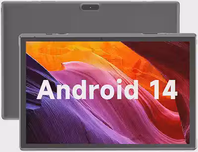 Tablet de 10 polegadas, Android, 14 tablets, computador tablet de 10 polegadas, 6 GB de RAM, 32 GB de ROM, expansão de 1 TB, câmeras duplas de 2 MP + 8 MP, WiFi-6 Bluetooth, 1280 x 800 IPS 10.1