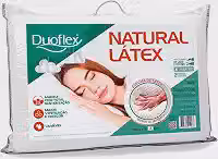 Travesseiro Duoflex Natural Latex 14 cm, Branco, Capa 100% algodão 200 fios, para fronha 50 x 70 cm
