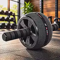Roda Abdominal Dupla AB Wheel Antiderrapante para Treino de Abdômen e Core em Casa