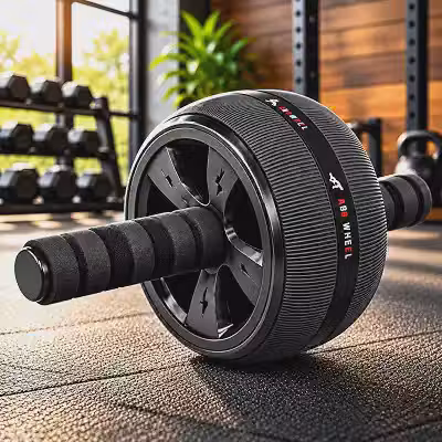 Roda Abdominal Dupla AB Wheel Antiderrapante para Treino de Abdômen e Core em Casa
