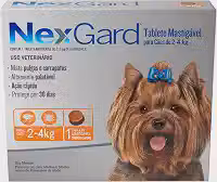 NexGard Antipulgas e Carrapatos para Cães de 2 a 4kg - 1 tablete