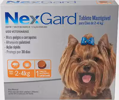 NexGard Antipulgas e Carrapatos para Cães de 2 a 4kg - 1 tablete