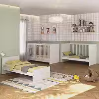 Berço 3 em 1 Multimóveis MP0527G Branco – Para Colchão 60x130 cm | 3 Anos de Garantia