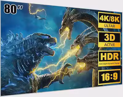 80 Polegadas Tela para Projetor Bettdow, 16:9 Tela Projetor, HD/4K Nítida Sem Reflexos Tela de Projeção Portátil, Ideal para Ambientes Domésticos, Escritórios, Flexível e portátil